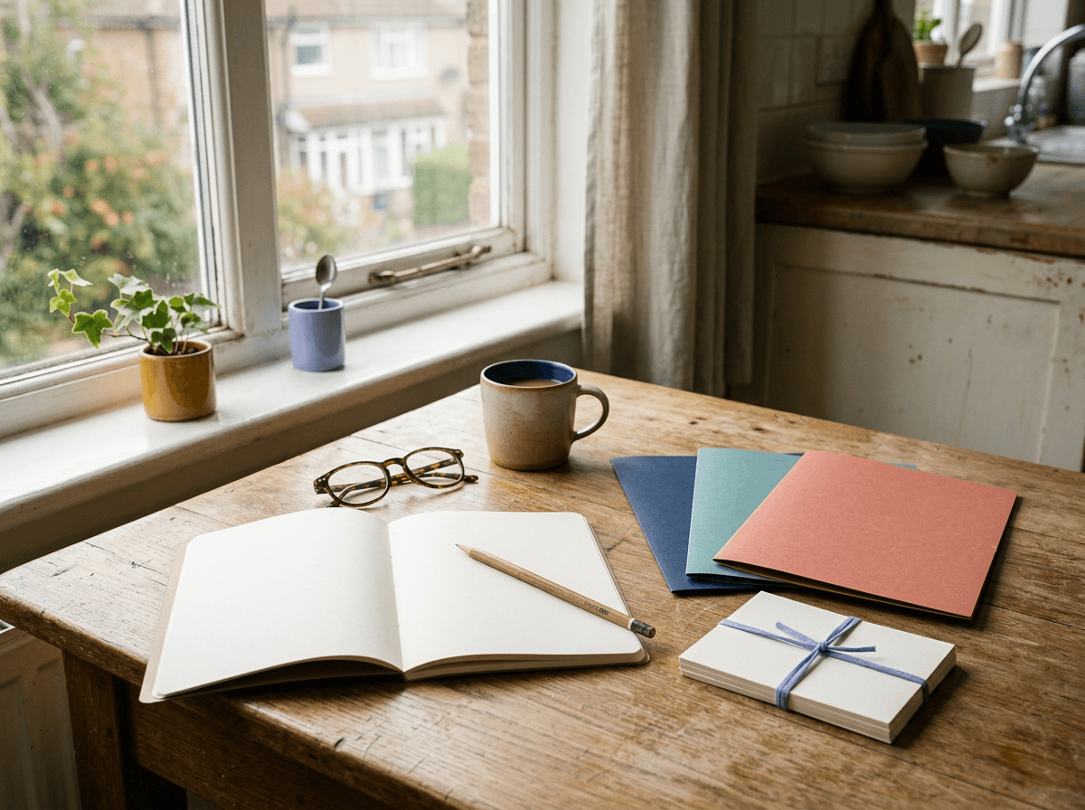 Reading practical ADHD information at a desk